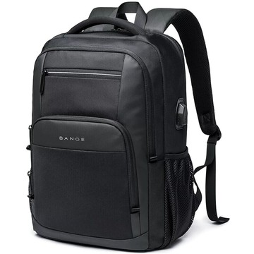 Bange Waterproof Backpack for Laptop 15.6" City Travel 45x30x16 cm for Work Airplane Men's Women's with USB Port Black