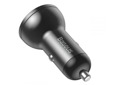 Baseus 2x USB LED car charger 4.8A 24W Gray