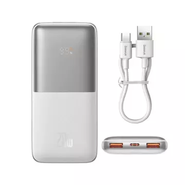 Baseus Bipow Pro Power Bank 10000mAh 20W white with USB Type A - USB Type C 3A 0.3m cable (PPBD040202)