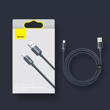 Baseus Crystal Shine Series cable USB cable for fast charging and data transfer USB Type A - Lightning 2.4A 2m black (CAJY000101)