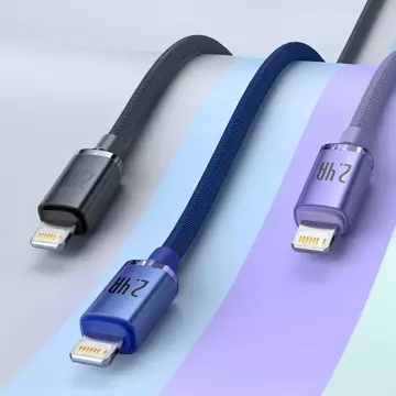 "Baseus Crystal Shine Series cable USB cable for fast charging and data transfer USB Type A - Lightning 2.4A 2m purple (CAJY000105)"