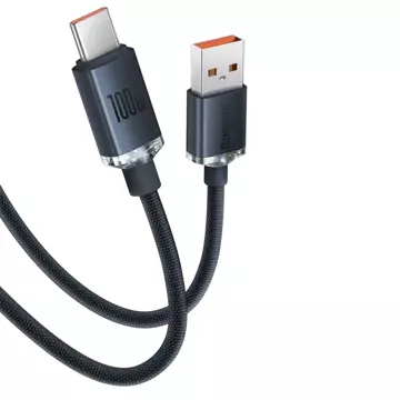 Baseus Crystal Shine Series cable USB cable for fast charging and data transfer USB Type A - USB Type C 100W 1.2m black (CAJY000401)