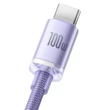 Baseus Crystal Shine Series cable USB cable for fast charging and data transfer USB Type A - USB Type C 100W 1.2m purple (CAJY000405)