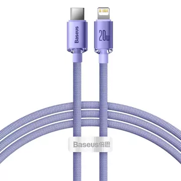 Baseus Crystal Shine Series cable USB cable for fast charging and data transfer USB Type C - Lightning 20W 1.2m purple (CAJY000205)