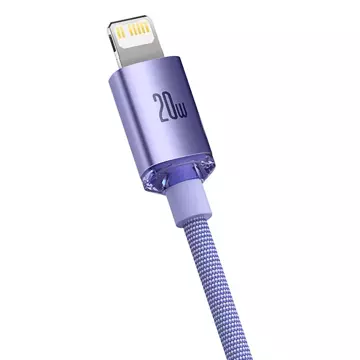 Baseus Crystal Shine Series cable USB cable for fast charging and data transfer USB Type C - Lightning 20W 1.2m purple (CAJY000205)