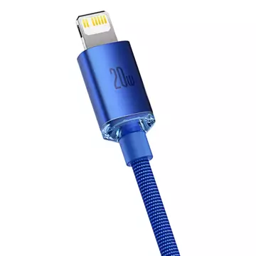 Baseus Crystal Shine Series cable USB cable for fast charging and data transfer USB Type C - Lightning 20W 2m blue (CAJY000303)