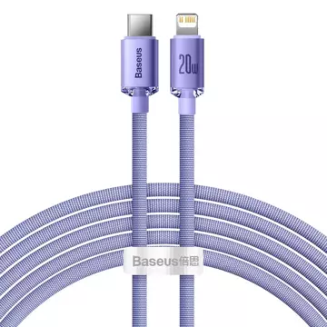 Baseus Crystal Shine Series cable USB cable for fast charging and data transfer USB Type C - Lightning 20W 2m purple (CAJY000305)