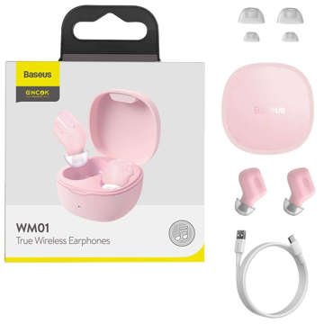Baseus Encok WM01 TWS wireless headphones Pink