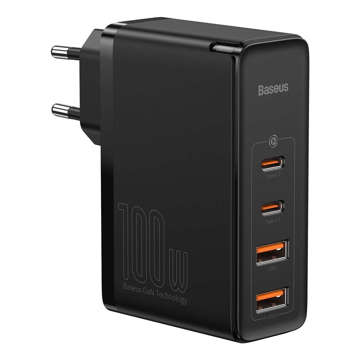 Baseus GaN2 Pro wall charger, 2x USB 2x USB-C, 100W, EU (black)