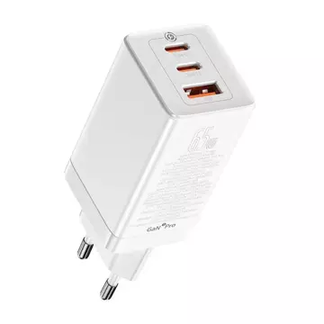 Baseus GaN3 Pro wall charger, 2xUSB-C USB, 65W (white)