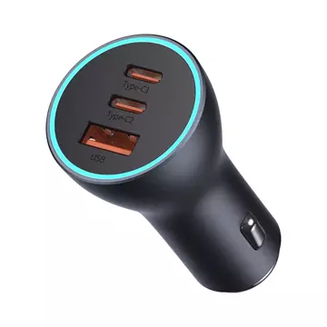 Baseus Golden Contactor Pro car charger USB-A 2x USB-C 65W dark gray (CGJP010013)