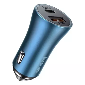 Baseus Golden Contactor Pro fast car charger USB Type C / USB 40 W Power Delivery 3.0 Quick Charge 4 SCP FCP AFC USB Type C cable - Lightning blue (TZCCJD-03)