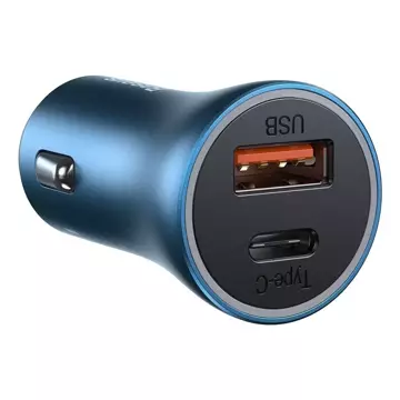 Baseus Golden Contactor Pro fast car charger USB Type C / USB 40 W Power Delivery 3.0 Quick Charge 4 SCP FCP AFC USB Type C cable - Lightning blue (TZCCJD-03)