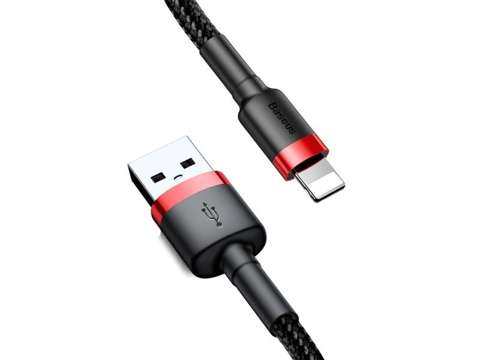 Baseus Keviar USB Lightning Cable 2m for iPhone iPad iPod 1.5A Black and red