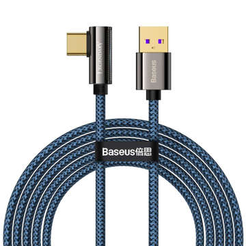 Baseus Legend Series USB to USB-C angled cable, 66W, 2m (blue)