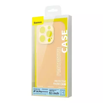 Baseus Liquid Silica Gel Case Set for iPhone 14 Pro (Yellow) Tempered Glass Cleaning Kit