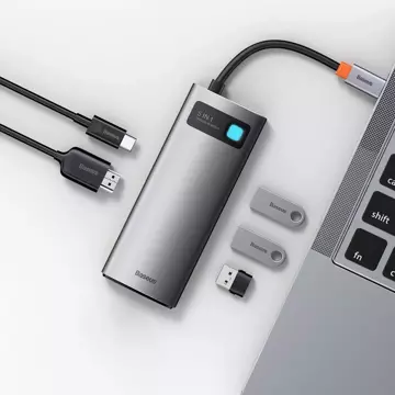 Baseus Metal Gleam Series multifunctional USB HUB 5in1 USB Type C PD 100W HDMI gray (WKWG020013)