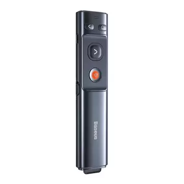 Baseus Orange Dot multifunctional presentation remote control with green laser pointer, rechargeable (gray)