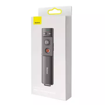 Baseus Orange Dot multifunctional presentation remote control with green laser pointer, rechargeable (gray)