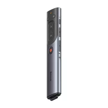 Baseus Orange Dot multifunctional remote control for presentation, with red laser pointer, rechargeable (gray)