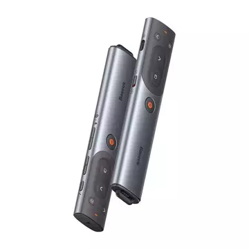 Baseus Orange Dot multifunctional remote control for presentation, with red laser pointer, rechargeable (gray)