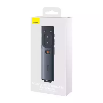 Baseus Orange Dot multifunctional remote control for presentation, with red laser pointer, rechargeable (gray)