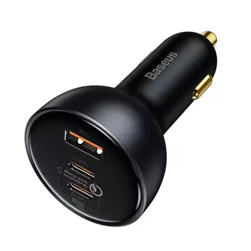 Baseus Qualcomm Car Charger, USB, 2x USB-C, 160W (gray)