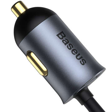 Baseus Share Together car charger with 3x USB extension cable USB-C 120W Gray