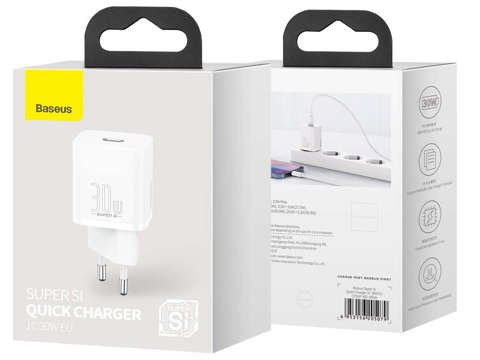 Baseus Super Si Quick Charger USB-C PD 30W White