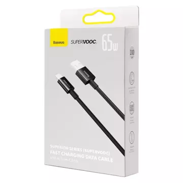 Baseus Superior Series SUPERVOOC USB-A to USB-C cable 65W 1m black