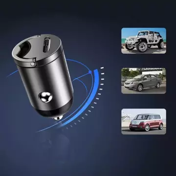 Baseus Tiny Star PPS mini smart car charger USB Type C 30W Quick Charge 3.0 PD 3.0 gray (VCHX-B0G)