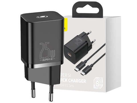 Baseus USB-C PD 25W wall charger cable for USB-C Black