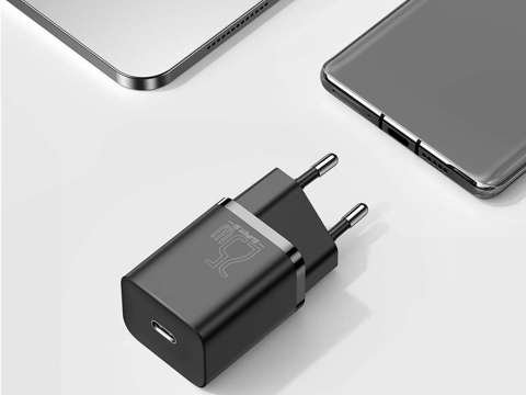 Baseus USB-C PD 25W wall charger cable for USB-C Black