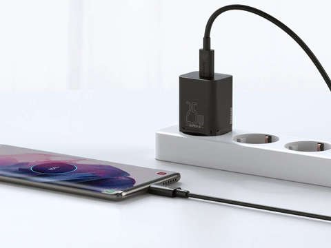 Baseus USB-C PD 25W wall charger cable for USB-C Black