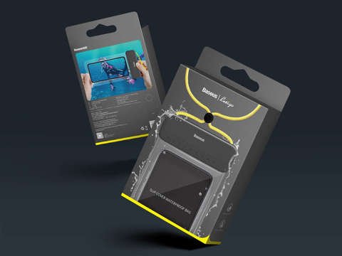 Baseus Waterproof case for 7.2'' phone IPX8 Black and yellow