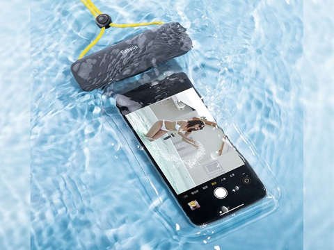 Baseus Waterproof case for 7.2'' phone IPX8 Black and yellow