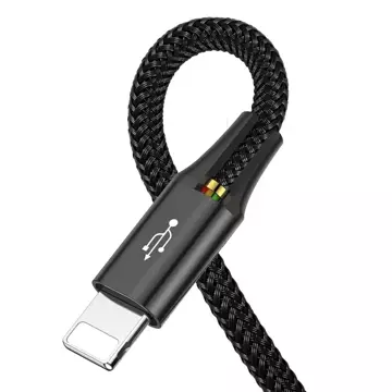 Baseus cable USB 4in1 2x Lightning / USB Type C / micro USB cable in nylon braid 3.5A 1.2m black (CA1T4-A01)