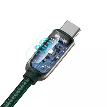 Baseus cable USB Type C - USB Type C 100W (20V / 5A) Power Delivery with screen display power meter 2m green (CATSK-C06)