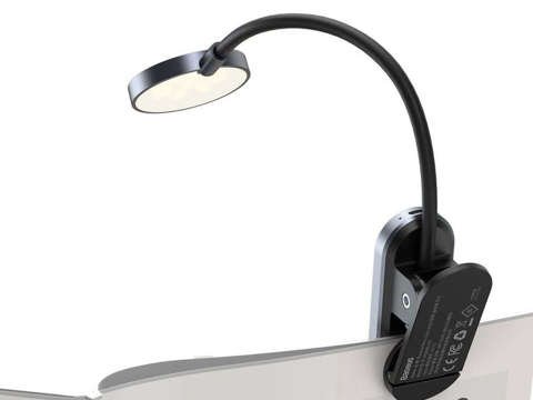 Baseus wireless LED desk lamp with a clip, gray