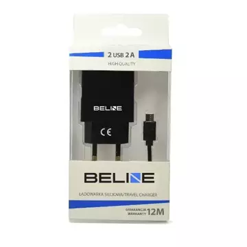 Beline 2x USB microUSB 2A wall charger black/black