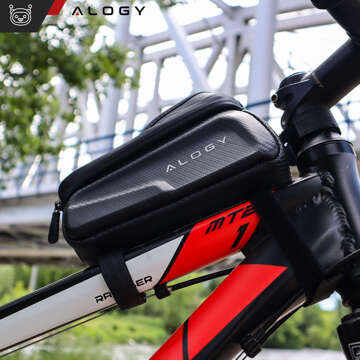 Bicycle bag case for phone 6.7 inch bag bicycle frame holder capacious 2l waterproof Black Alogy