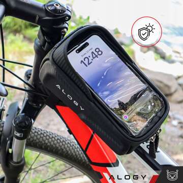 Bicycle bag case for phone 6.7 inch bag bicycle frame holder capacious 2l waterproof Black Alogy