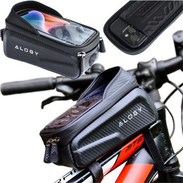 Bicycle bag case for phone 6.7 inch bag bicycle frame holder capacious 2l waterproof Black Alogy