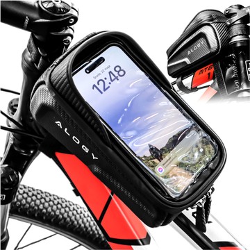 Bicycle bag case for phone 6.7 inch bag bicycle frame holder capacious 2l waterproof Black Alogy