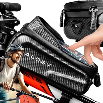 Bicycle bag case for phone 6.7 inch bag bicycle frame holder capacious 2l waterproof Black Alogy