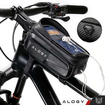 Bicycle bag case for phone 6.7 inch bag bicycle frame holder capacious 2l waterproof Black Alogy