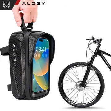 Bicycle bag case for phone 6.7 inch bag bicycle frame holder capacious 2l waterproof Black Alogy