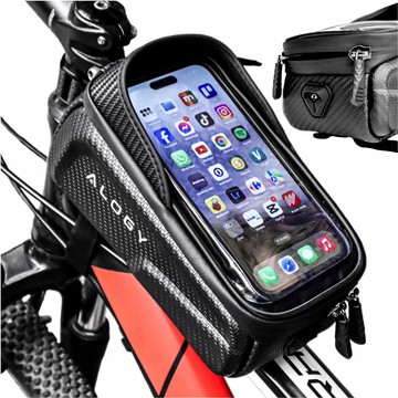 Bicycle bag case for phone 6.7 inch bag bicycle frame holder capacious 2l waterproof Black Alogy