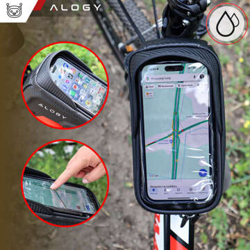 Bicycle bag case for phone 6.7 inch bag bicycle frame holder capacious 2l waterproof Black Alogy