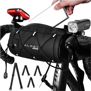 Bicycle bag pannier 2.5L bike holder handlebar frame bag case cover 23.6x10.5x10cm (S) Alogy Sport black